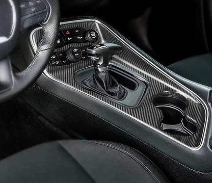 Real carbon fiber center console cover for 2015-2023 Dodge Challenger