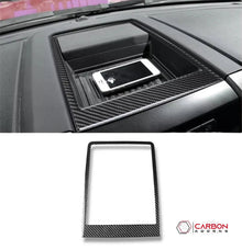 Real Carbon Fiber Center Console Dashboard Storage Trim Overlay | 2015-2020 F150