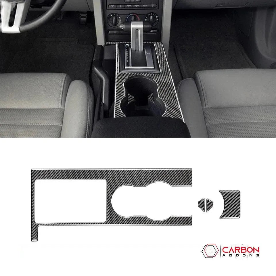 Real Carbon Fiber Center Console Overlay | Mustang 2005-2009