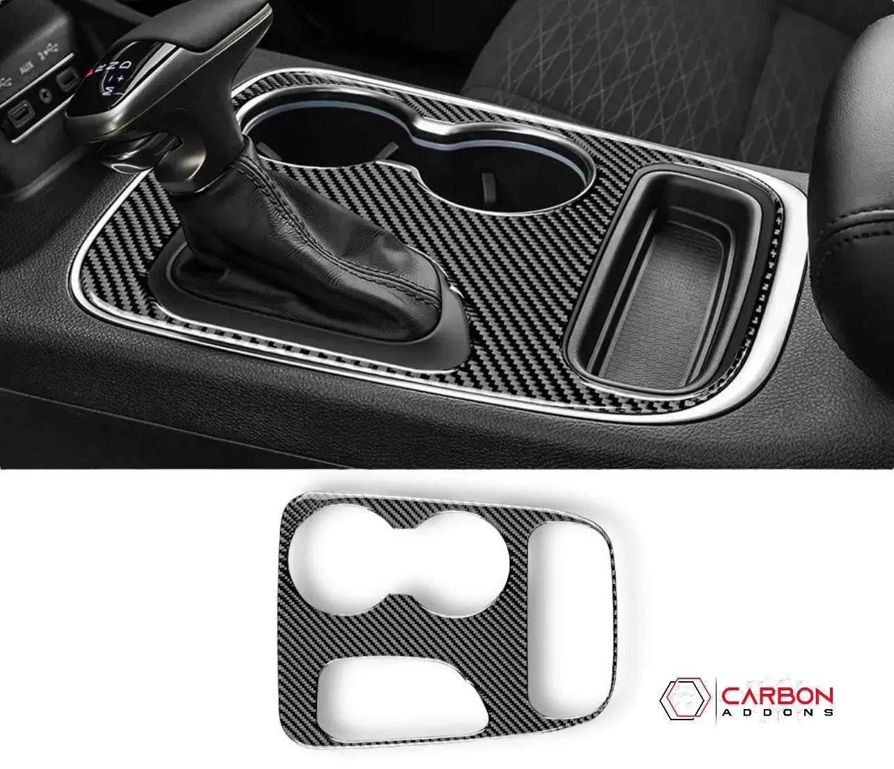 Real Carbon Fiber Center Console Panel Overlay for 2011-2020 Dodge Durango