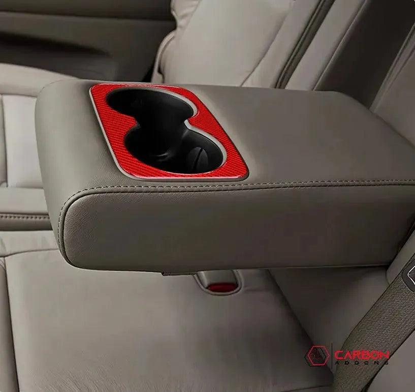 Real Carbon Fiber Cup Holder Trim Overlay for 2011-2020 Dodge Durango