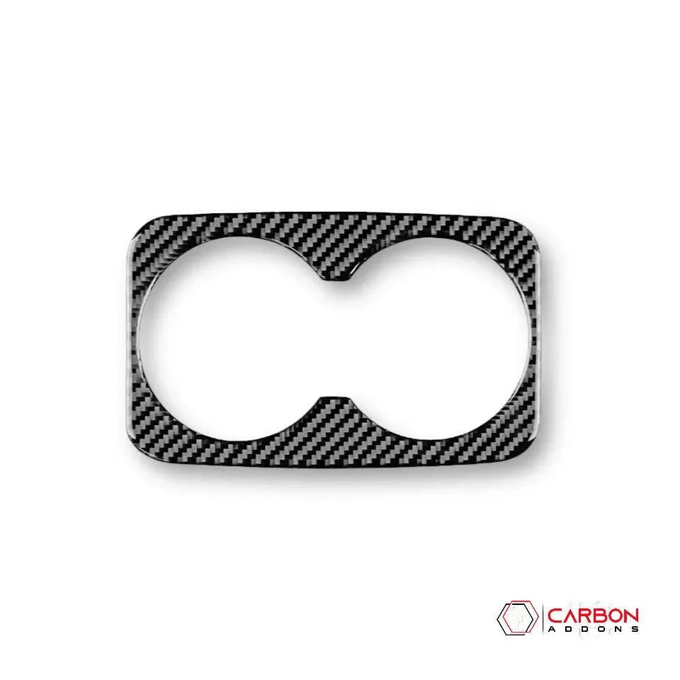 Real Carbon Fiber Cup Holder Trim Overlay for 2011-2020 Dodge Durango