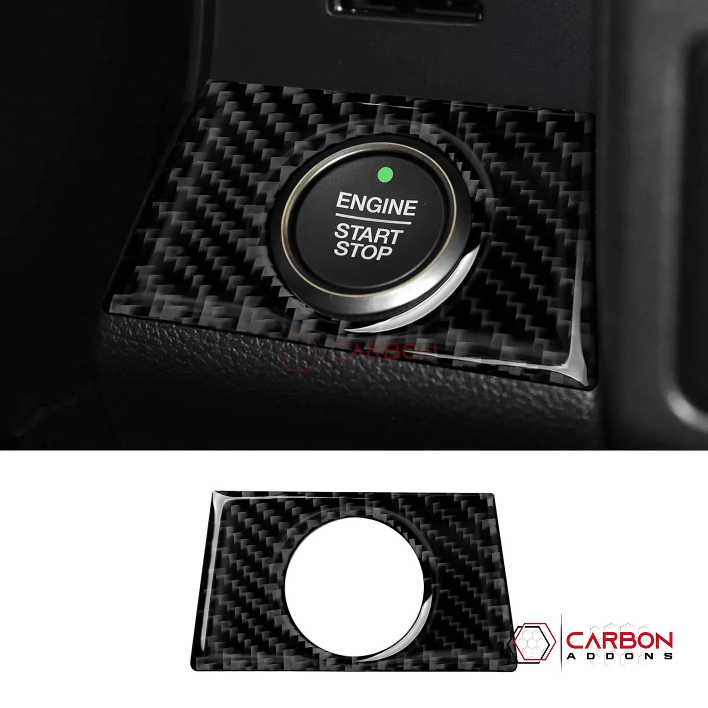 Real Carbon Fiber Engine Start Stop Button Trim Overlay | 2015-2020 F150