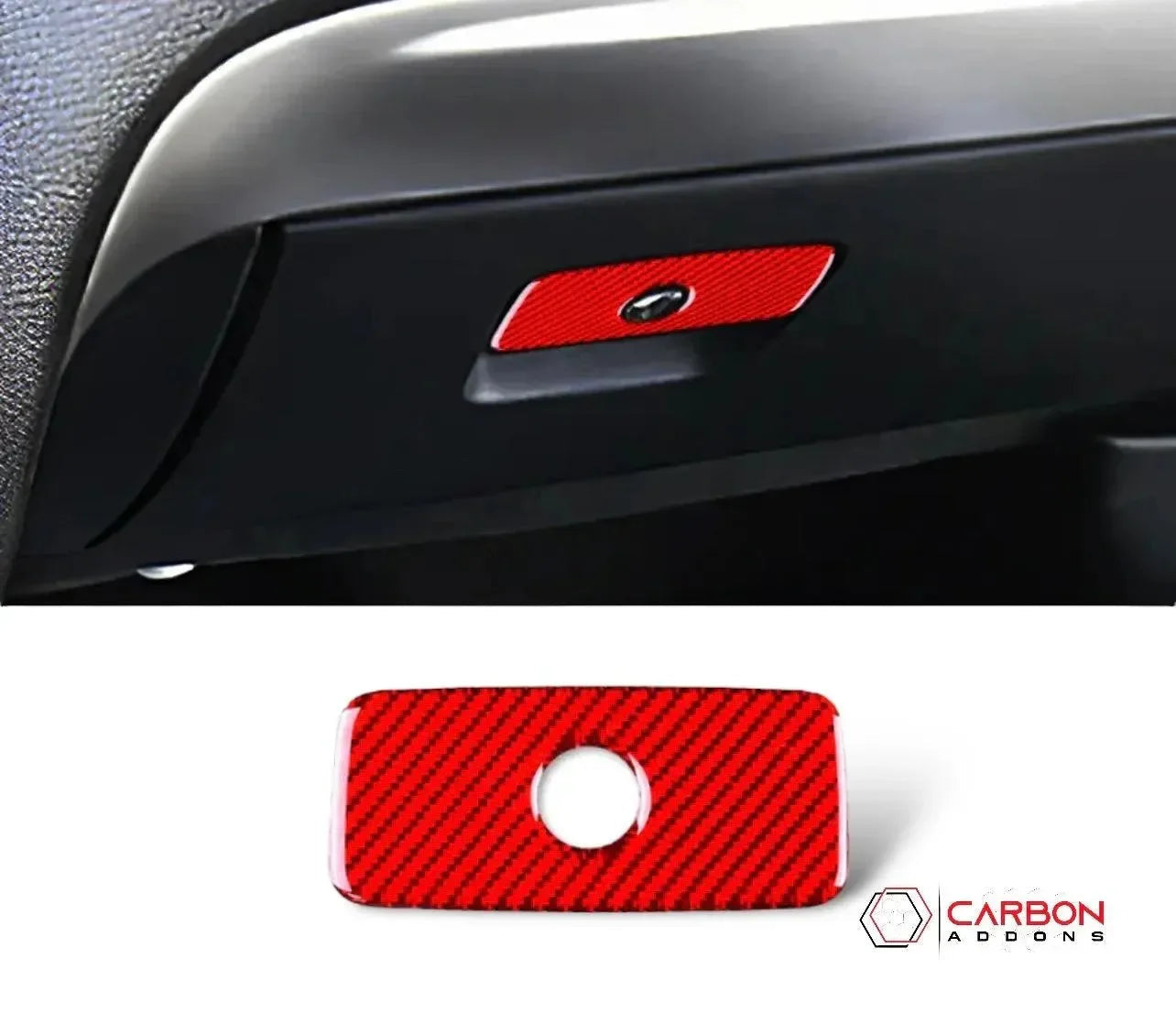 Real Carbon Fiber Glove Box Handle Overlay for 2011+ Dodge Durango