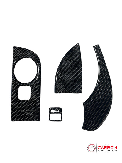Real Carbon Fiber Head Light Control Trim Overlay for 2011-2020 Dodge Durango