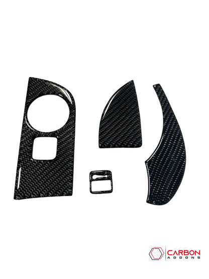 Real Carbon Fiber Head Light Control Trim Overlay for 2011-2020 Dodge Durango