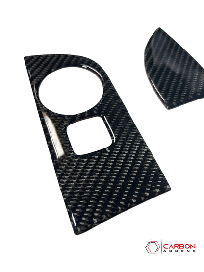 Real Carbon Fiber Head Light Control Trim Overlay for 2011-2020 Dodge Durango