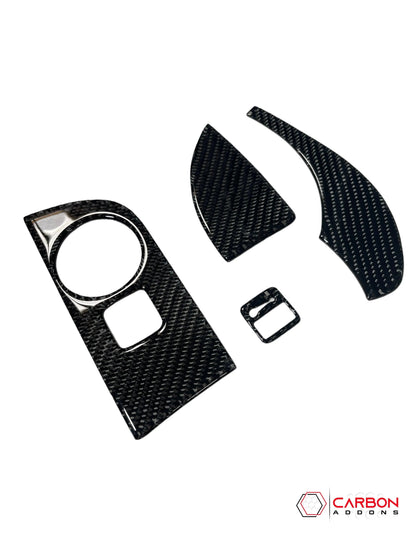 Real Carbon Fiber Head Light Control Trim Overlay for 2011-2020 Dodge Durango