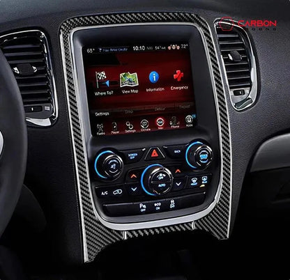 Real Carbon Fiber Infotainment Radio Screen Trim Overlay for 2011-2020 Dodge Durango