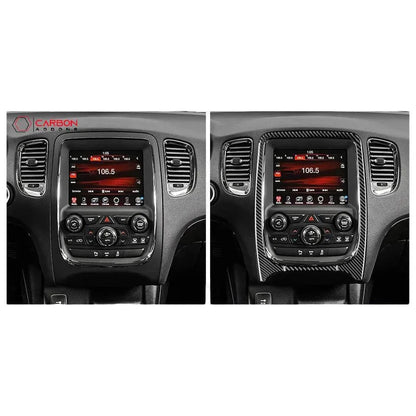 Real Carbon Fiber Infotainment Radio Screen Trim Overlay for 2011-2020 Dodge Durango