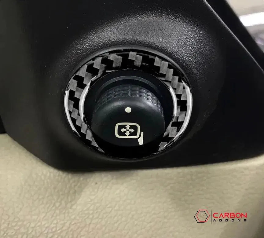 Real Carbon Fiber Mirror Adjuster Trim Overlay For Mustang 2010-2014