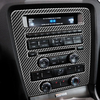 Real Carbon Fiber RADIO Navigation Multimedia Infotainment Trim Overlay For Mustang 2010-2014