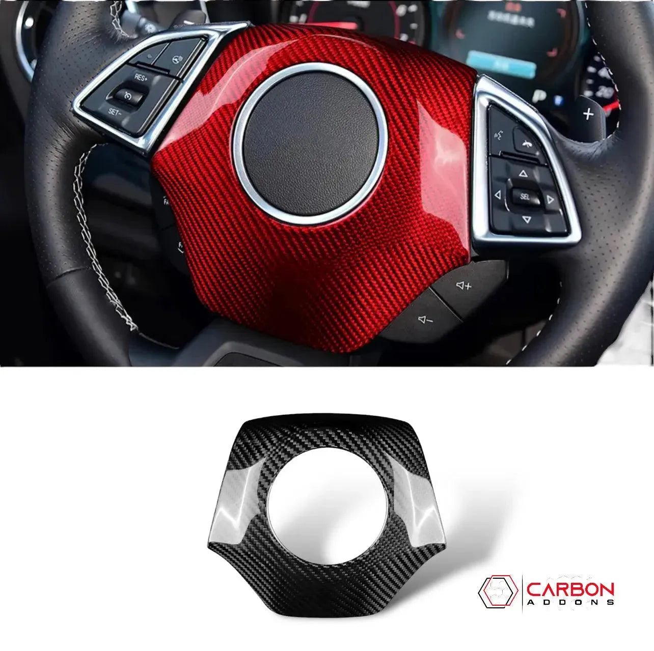 Real Carbon Fiber Steering Airbag Cover | For 2016-2024 Chevy Camaro