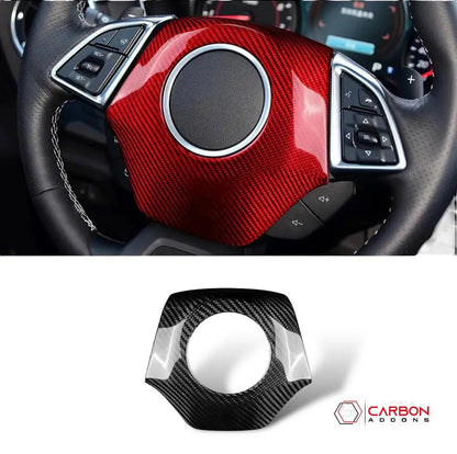 Real Carbon Fiber Steering Airbag Cover | For 2016-2024 Chevy Camaro