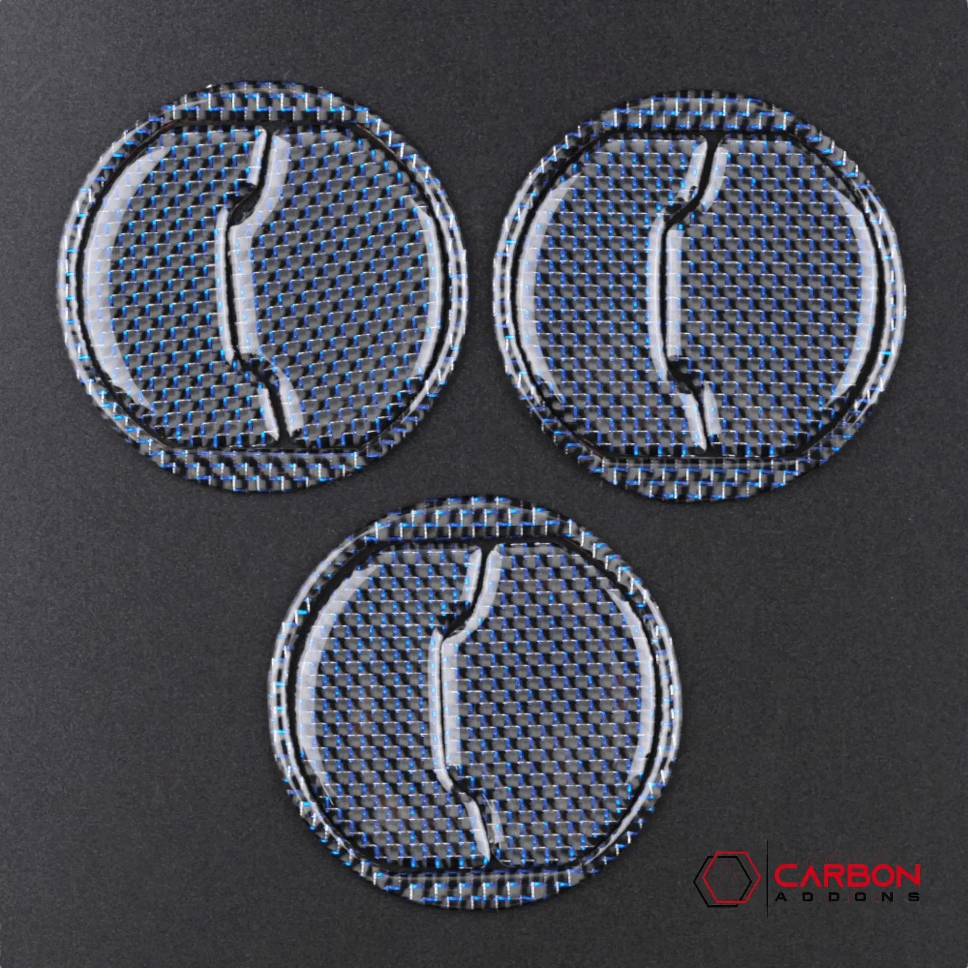 Reflective Carbon Fiber Center Air Vent Outlet Trim Overlay for Mustang 2015-2023