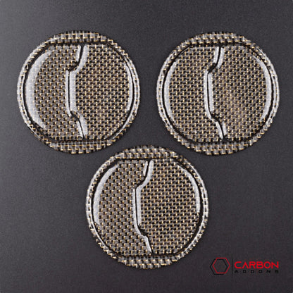 Reflective Carbon Fiber Center Air Vent Outlet Trim Overlay for Mustang 2015-2023