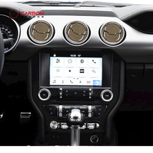 Reflective Carbon Fiber Center Air Vent Outlet Trim Overlay for Mustang 2015-2023