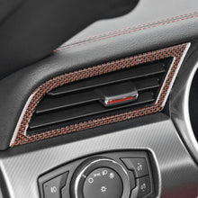 Reflective Carbon Fiber Dashboard AC Vent Trim Overlay for Mustang 2015-2023 -2pcs