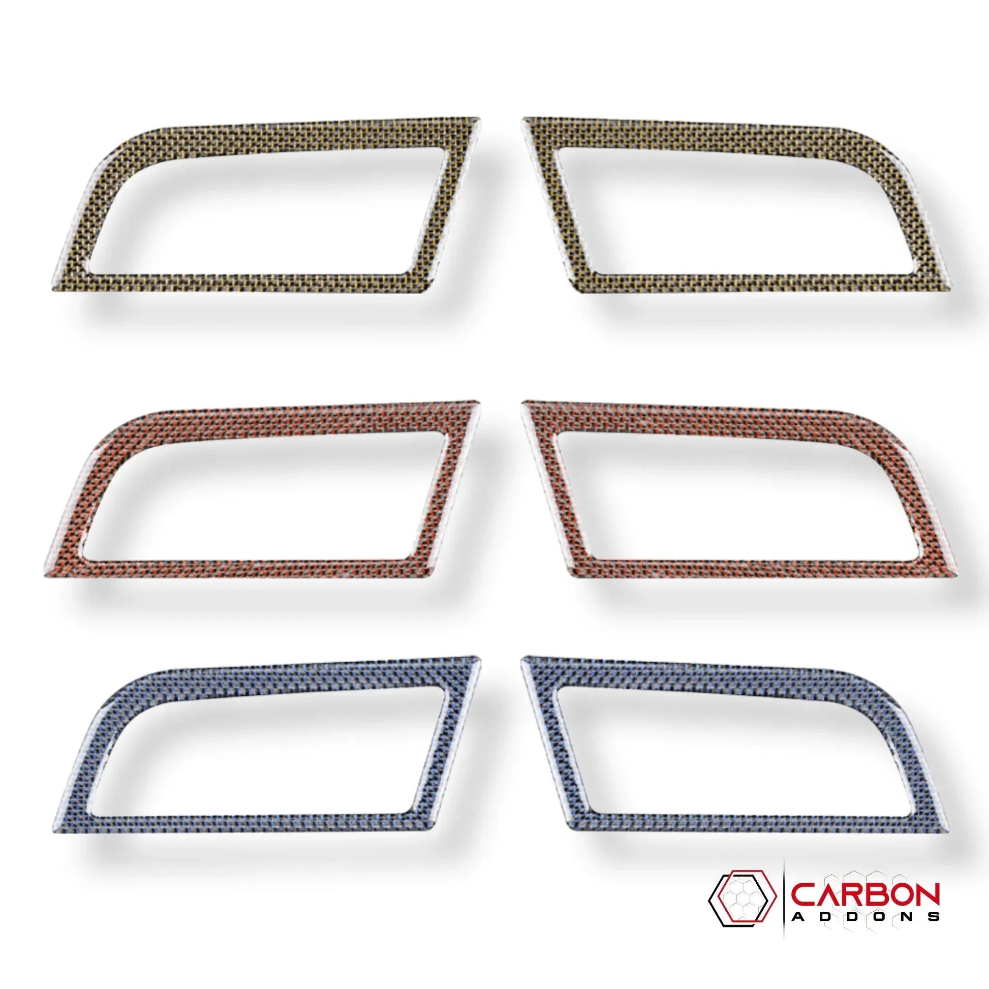 Reflective Carbon Fiber Dashboard AC Vent Trim Overlay for Mustang 2015-2023 -2pcs
