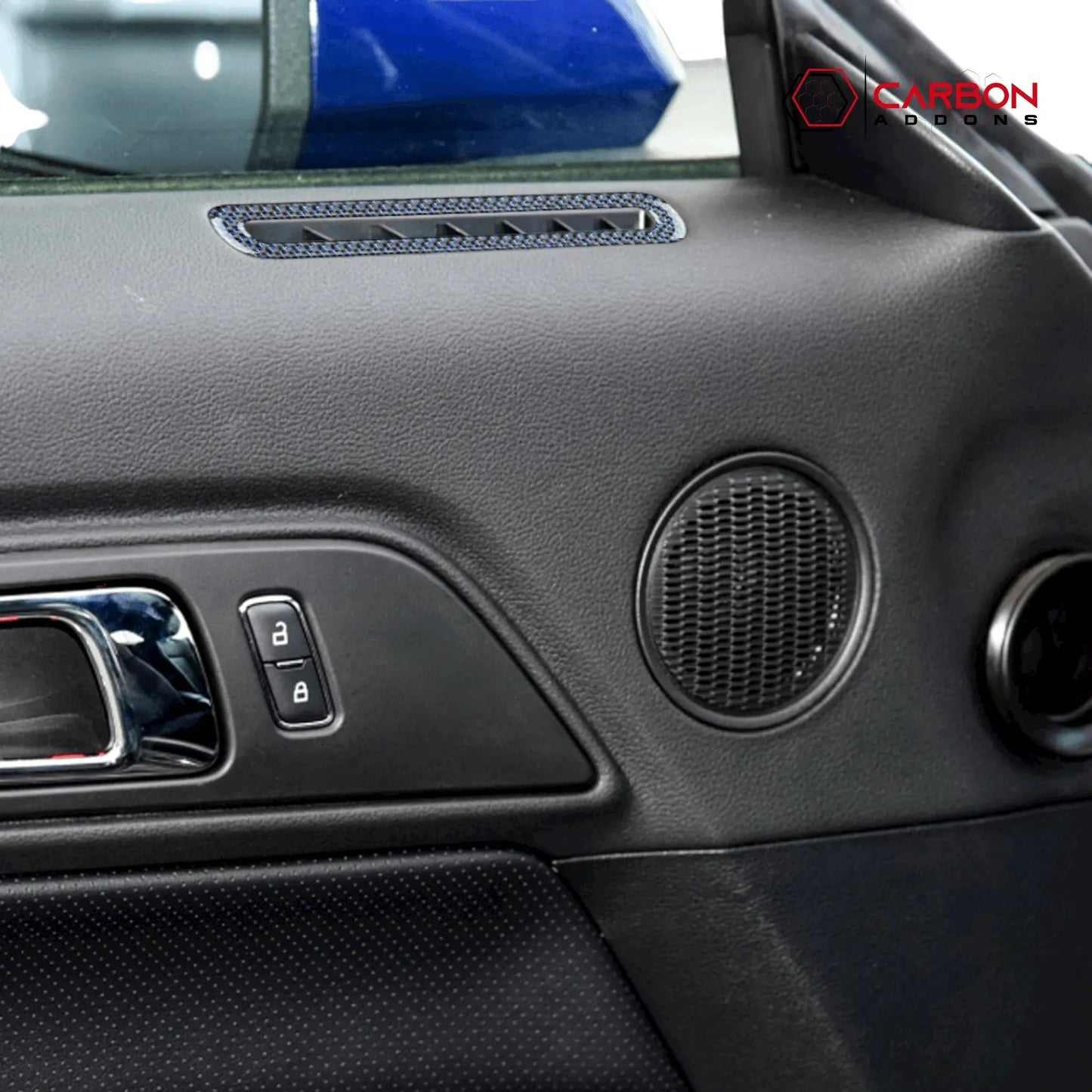 Reflective Carbon Fiber Door Air Outlet Overlay for Mustang 2015-2023