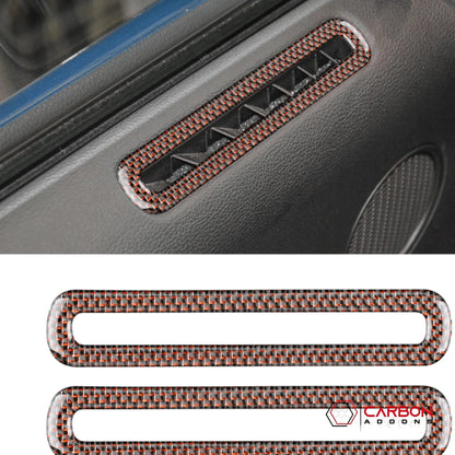 Reflective Carbon Fiber Door Air Outlet Overlay for Mustang 2015-2023