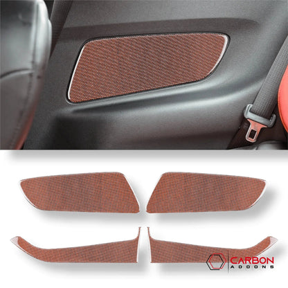 Reflective Carbon Fiber Front/Rear Door Panel Overlay for Mustang 2015-2023