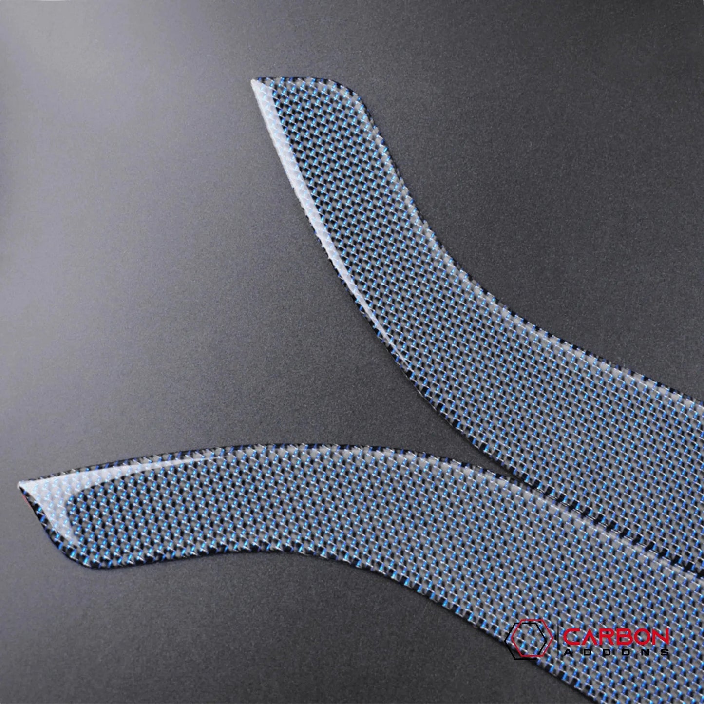 Reflective Carbon Fiber Front/Rear Door Panel Overlay for Mustang 2015-2023