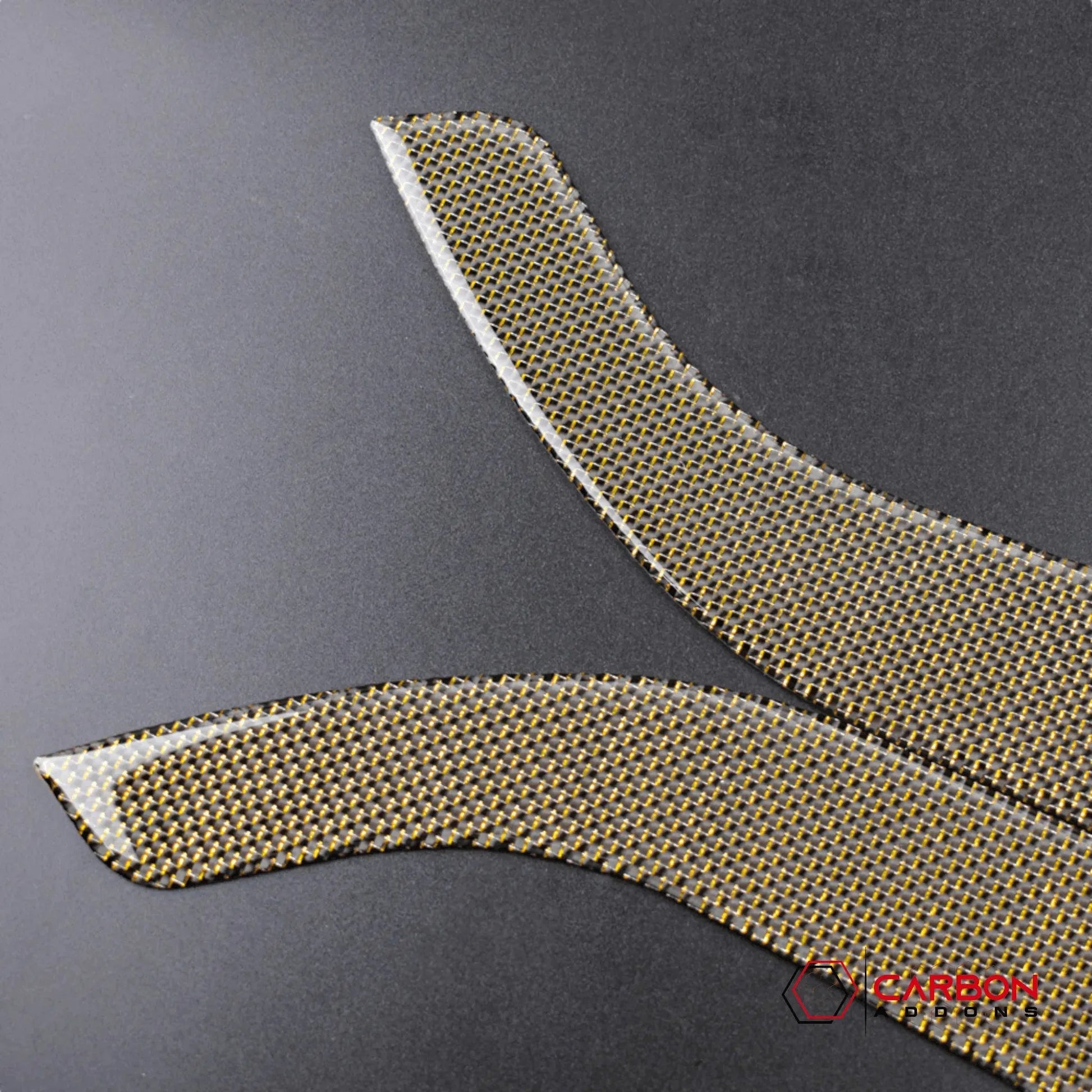 Reflective Carbon Fiber Front/Rear Door Panel Overlay for Mustang 2015-2023