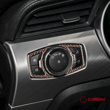 Reflective Carbon Fiber Headlight Switch Trim Overlay For Mustang 2015-2023