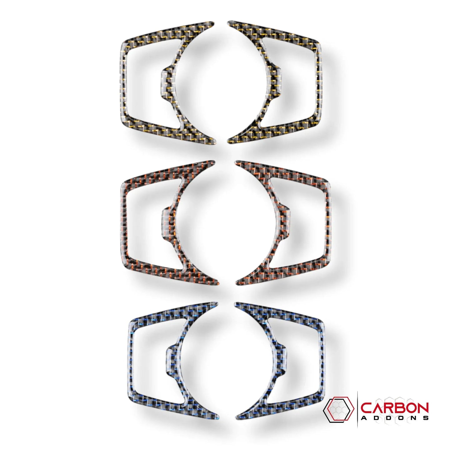 Reflective Carbon Fiber Headlight Switch Trim Overlay For Mustang 2015-2023