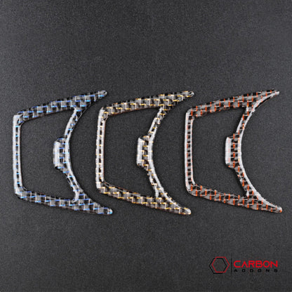 Reflective Carbon Fiber Headlight Switch Trim Overlay For Mustang 2015-2023