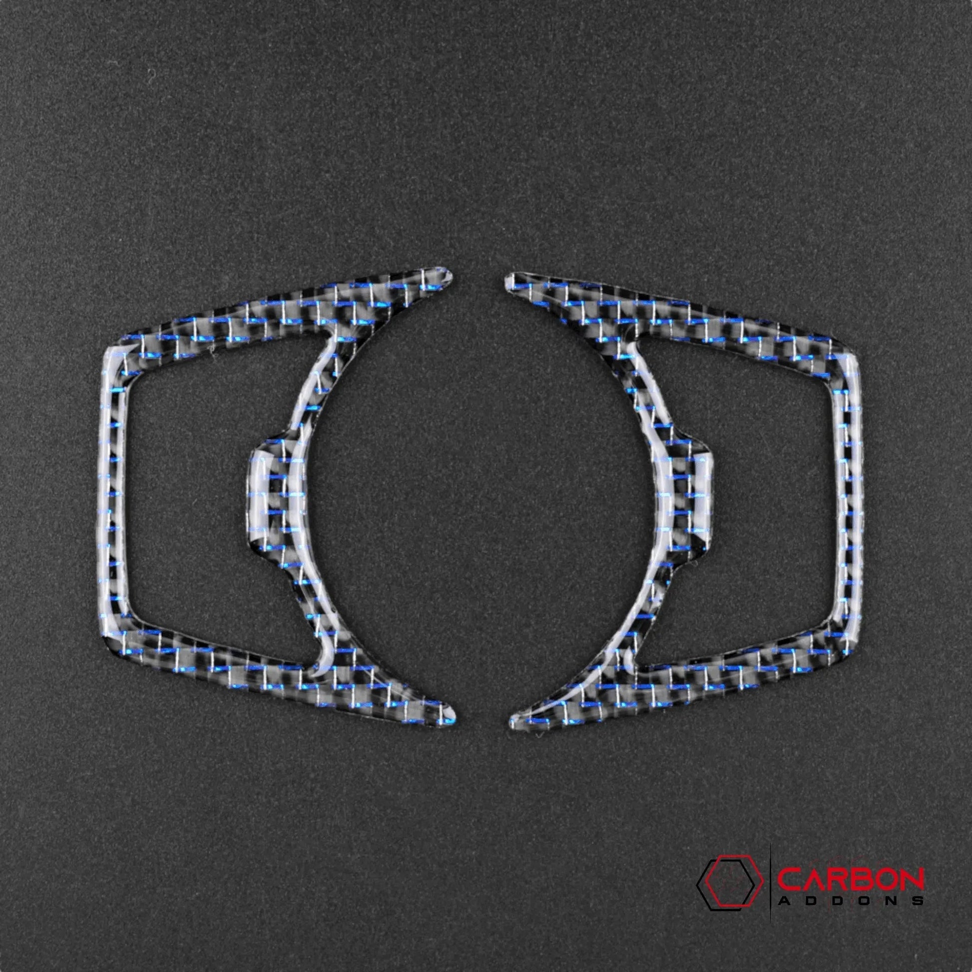 Reflective Carbon Fiber Headlight Switch Trim Overlay For Mustang 2015-2023