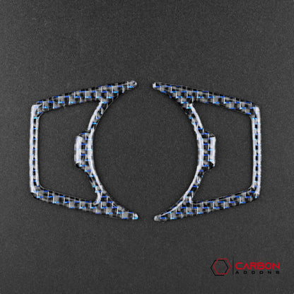 Reflective Carbon Fiber Headlight Switch Trim Overlay For Mustang 2015-2023