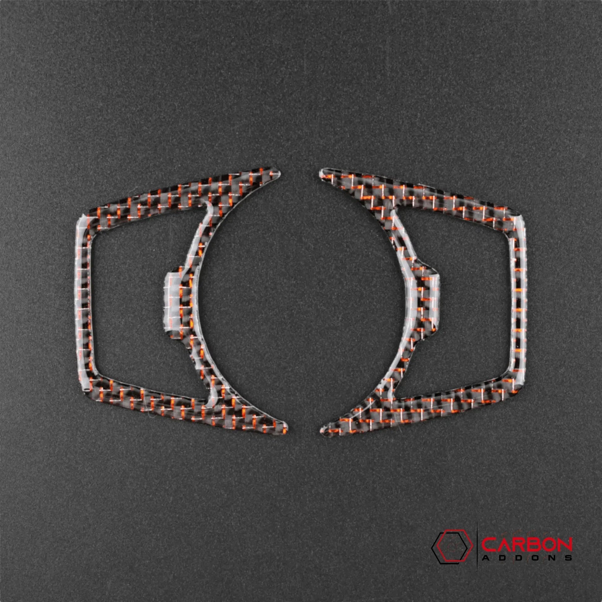 Reflective Carbon Fiber Headlight Switch Trim Overlay For Mustang 2015-2023