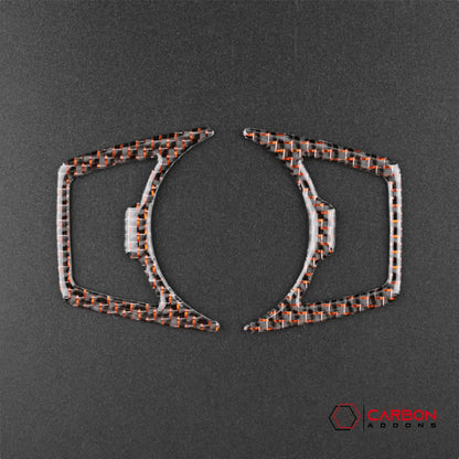 Reflective Carbon Fiber Headlight Switch Trim Overlay For Mustang 2015-2023