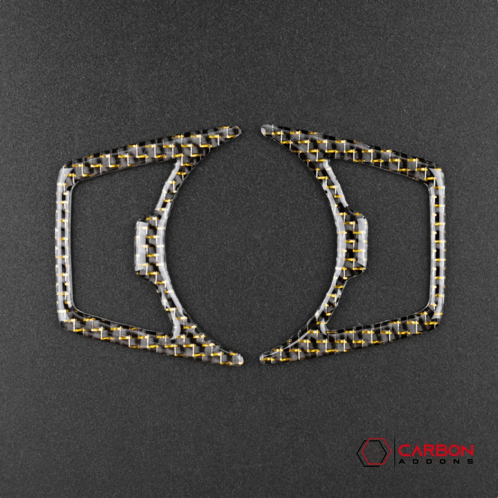 Reflective Carbon Fiber Headlight Switch Trim Overlay For Mustang 2015-2023