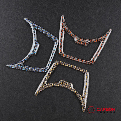 Reflective Carbon Fiber Headlight Switch Trim Overlay For Mustang 2015-2023