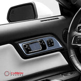 Reflective Carbon Fiber Interior Door Handle Trim Overlay for Mustang 2015-2023