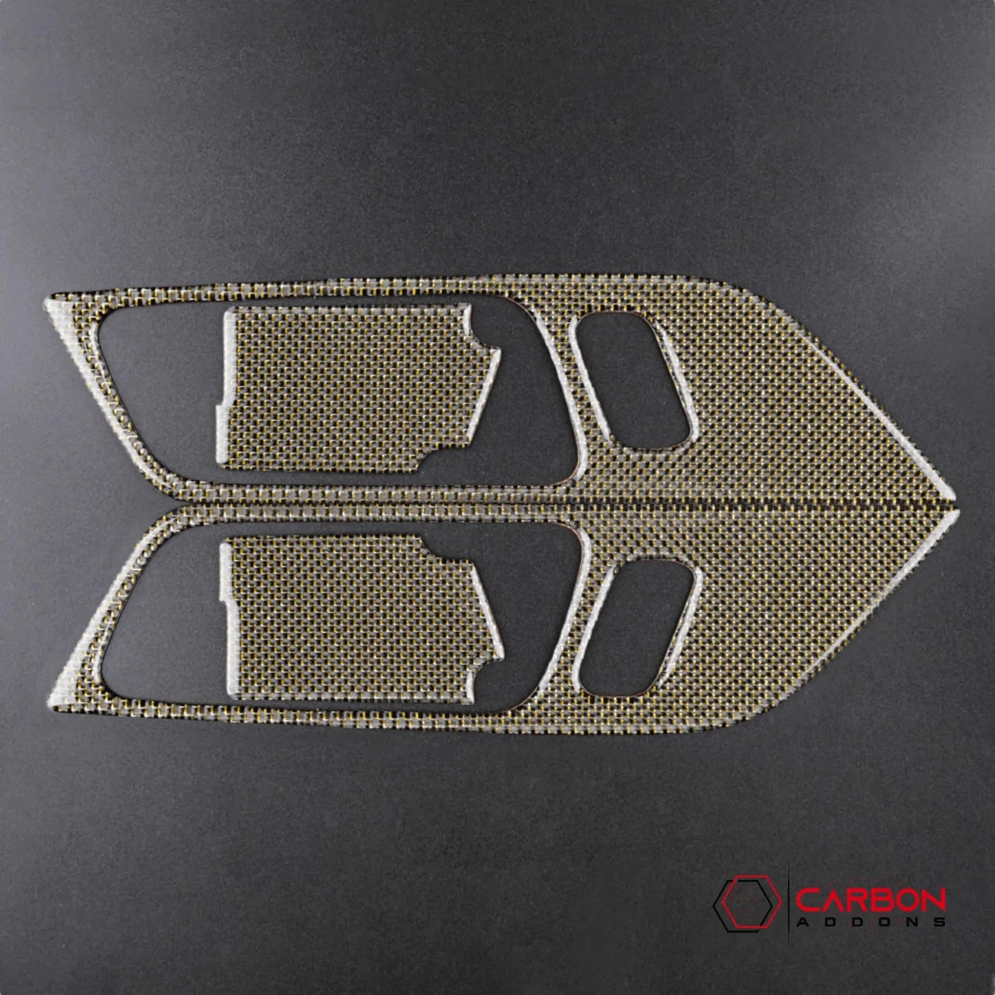 Reflective Carbon Fiber Interior Door Handle Trim Overlay for Mustang 2015-2023