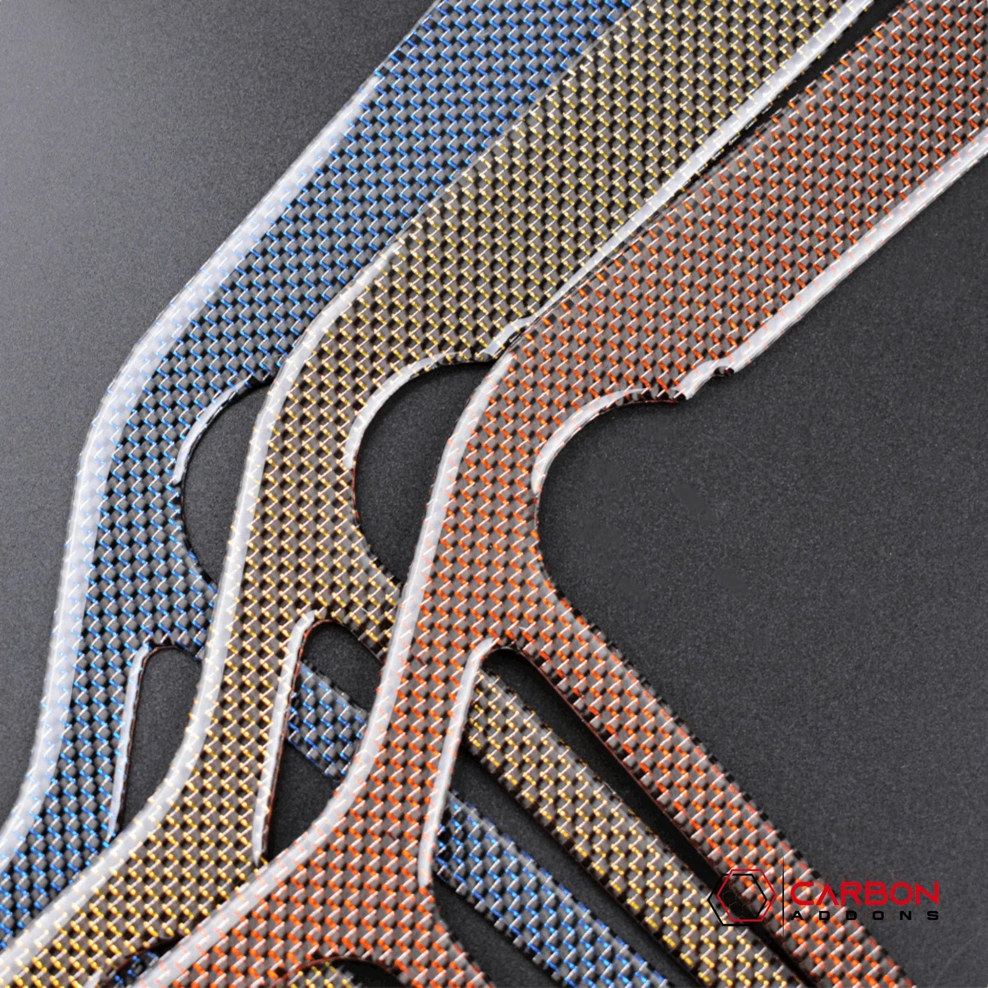 Reflective Carbon Fiber Multimedia Radio Trim Overlay for Mustang 2015-2023