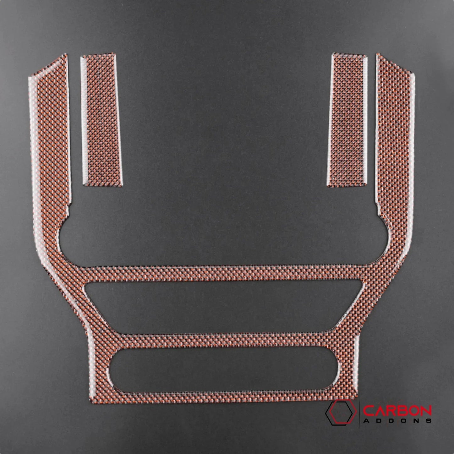 Reflective Carbon Fiber Multimedia Radio Trim Overlay for Mustang 2015-2023