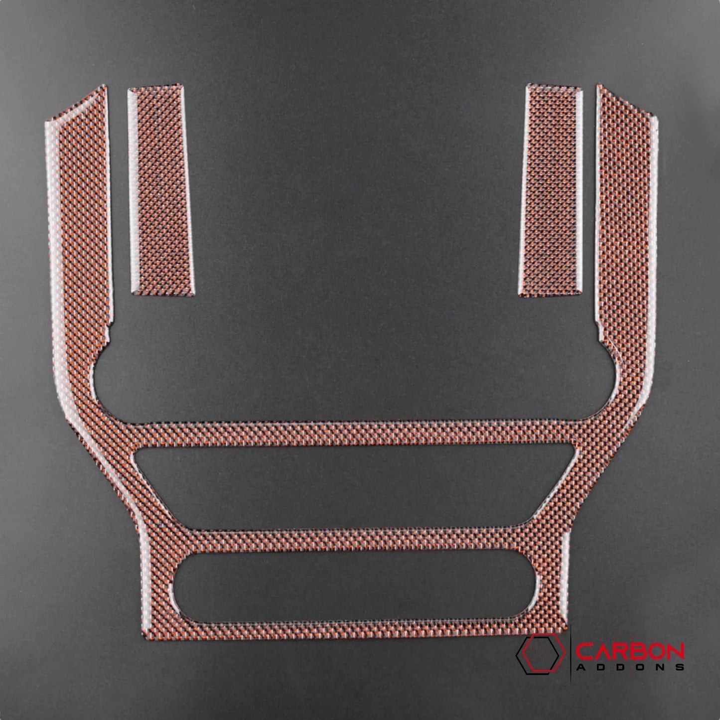 Reflective Carbon Fiber Multimedia Radio Trim Overlay for Mustang 2015-2023