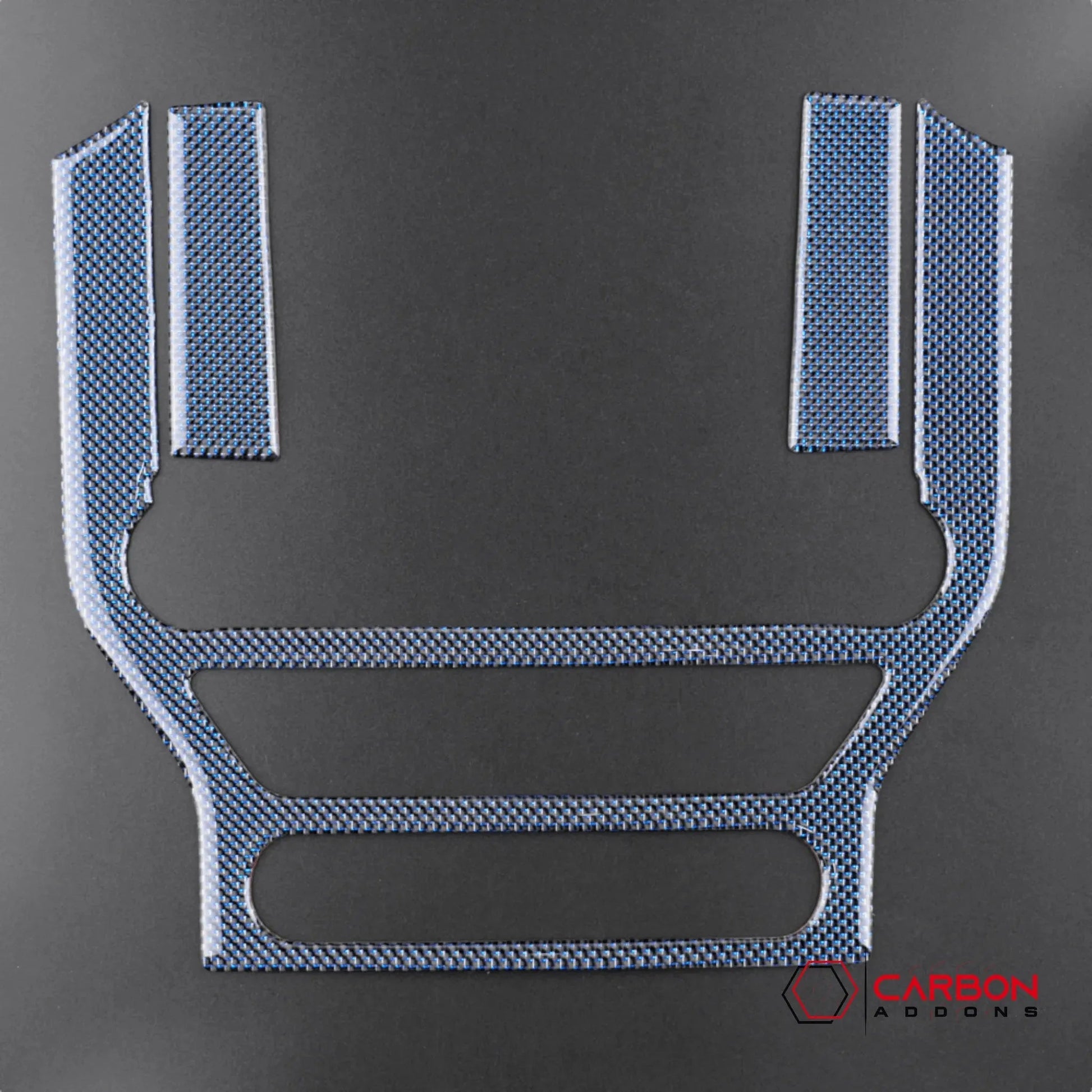 Reflective Carbon Fiber Multimedia Radio Trim Overlay for Mustang 2015-2023