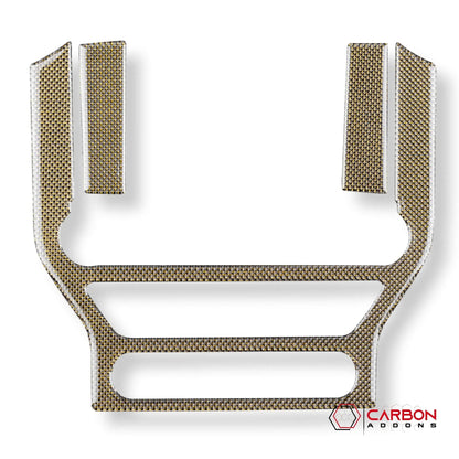 Reflective Carbon Fiber Multimedia Radio Trim Overlay for Mustang 2015-2023