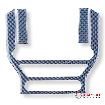 Reflective Carbon Fiber Multimedia Radio Trim Overlay for Mustang 2015-2023
