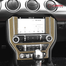 Reflective Carbon Fiber Multimedia Radio Trim Overlay for Mustang 2015-2023