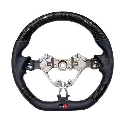 GR86 / BRZ 2022+ Forged Carbon Red Leather Steering Wheel-Matte