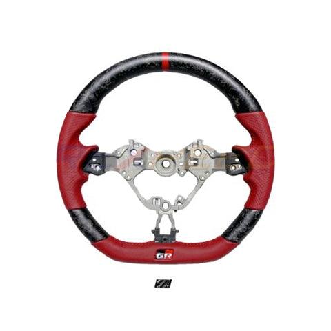 GR86 / BRZ 2022+ Forged Carbon Red Leather Steering Wheel-Matte