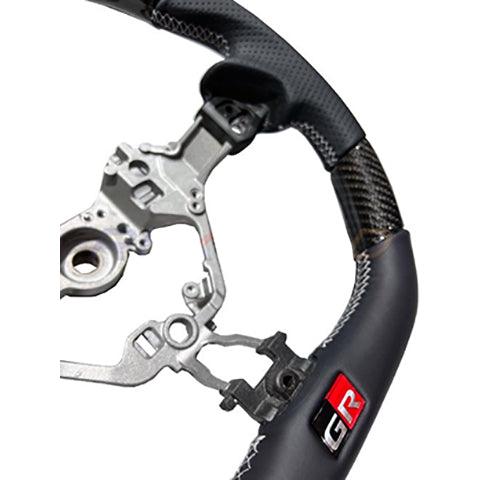 GR86 / BRZ 2022+ Forged Carbon Red Leather Steering Wheel-Matte