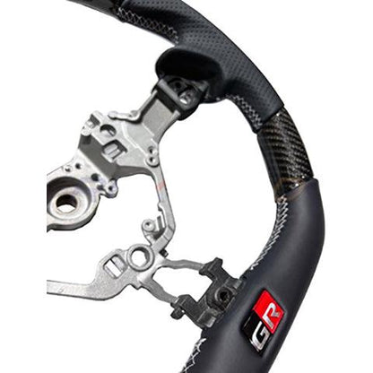 GR86 / BRZ 2022+ Forged Carbon Red Leather Steering Wheel-Matte